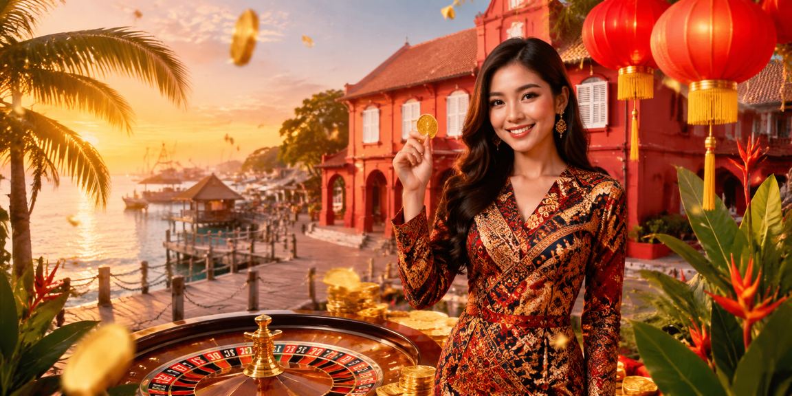 Pemain Malaysia berbaju batik di Melaka menikmati permainan kasino meja dalam suasana elegan